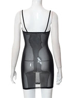 Mesh Bustier Underwire Cup Spaghetti Strap Bodycon Cami Mini Dress