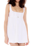 Square Neck Corset Seam Empire Waist Babydoll Mini Dress