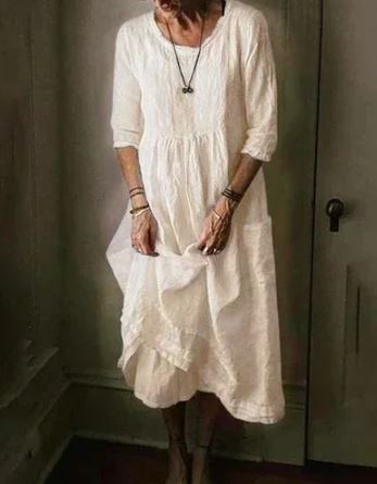 Eugenia Minimalist Oversized Women's Linen and Cotton Dress Designer Edit