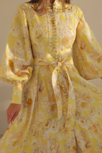 | Balloon Sleeve Floral Maxi Dress