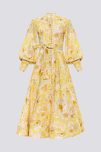 | Balloon Sleeve Floral Maxi Dress