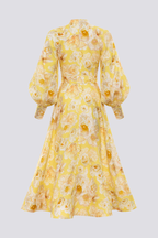 | Balloon Sleeve Floral Maxi Dress