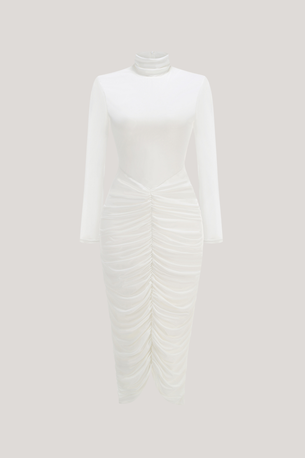 Cesarina High Neck Ruch Midi Dress
