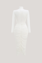 Cesarina High Neck Ruch Midi Dress