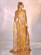 Chana Sequin Crystal Mesh Maxi Dress