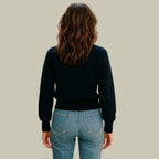 | Women’s Cross Button V Neck Merino Wool Sweater