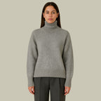 | Women’s High Neck Relaxed Fit Merino Wool Sweater