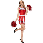 Sleeveless Scoop Neck Letter Print Pleated Cheerleader Uniform Dress