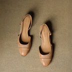 Chic Genuine Leather Slingback Heels