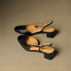Chic Genuine Leather Slingback Heels