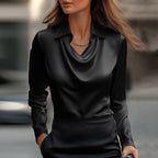 Chloé Montclair Draped Satin-Look Blouse