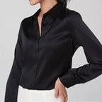 Chloé Montclair Satin Button-Up Blouse