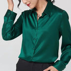 Chloé Montclair Satin Button-Up Blouse