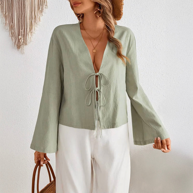 Chloé Montclair Villarosa LaceUp Blouse