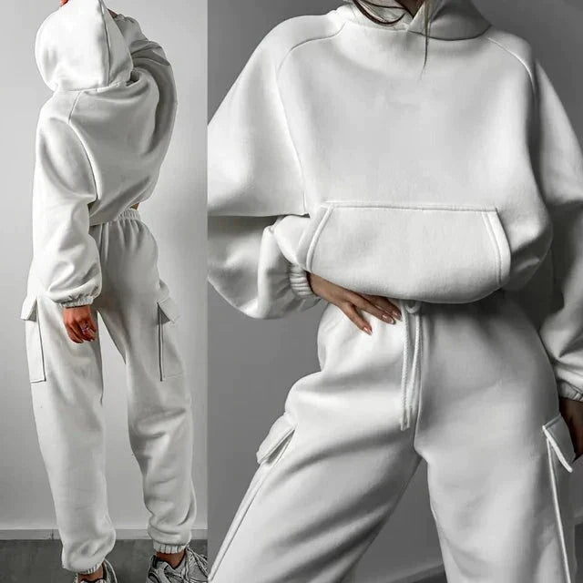 | Women's Cargo Pocket Hoodie and Joggers Set