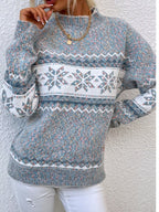 DressBetty - Snowflake Turtleneck Loose Sweater