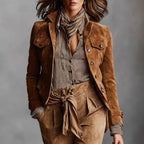 Classic Suede Button-Up Short Jacket