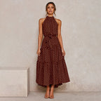 Sara Aesthetic Long Polka Dot Dress Boutique Collection