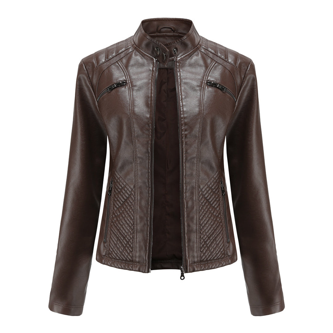 | Women's Classic Zip-up Biker Jacket