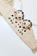 Colorful Rhinestone Corset Cami Top