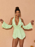 Contessa Halterneck Draped Neck Mini Dress