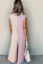 Contrast Color Sleeveless Jumpsuits