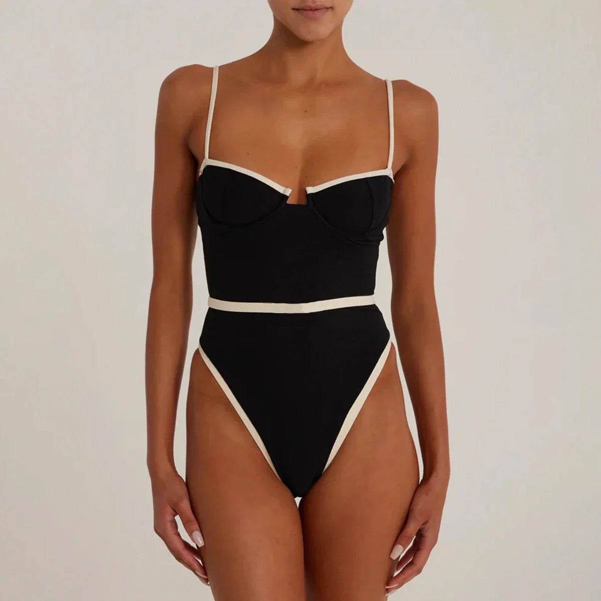 Contrast Cup One Piece Swimsuit