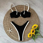 Contrast Trim Bikini Set