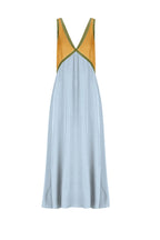 Contrast V Neck Sleeveless Maxi Dress