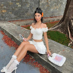 Coquette Broderie Anglaise Top & Mini Skirt Two Piece Set