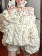 Coquette Chunky Cable Knit Sweater