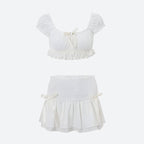 Coquette Crop Top & Mini Skirt Two Piece Set