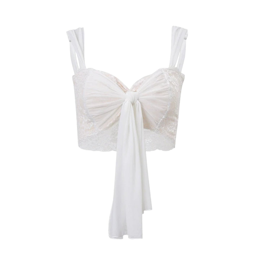 Coquette Lace Mesh Bra Crop Top