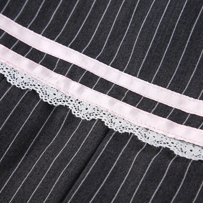 Coquette Striped Mini Skirt