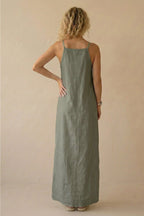 Cotton Linen Slit Cami Dress