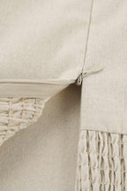 Cotton Linen Smocked Strapless Dress