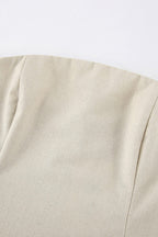 Cotton Linen Smocked Strapless Dress