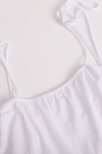 Tie Shoulder Spaghetti Strap Tiered Ruffle Babydoll Mini Dress