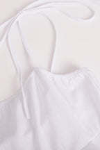 Tie Shoulder Spaghetti Strap Tiered Ruffle Babydoll Mini Dress