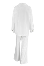 Cotton Button Long Sleeve Long Pant Set