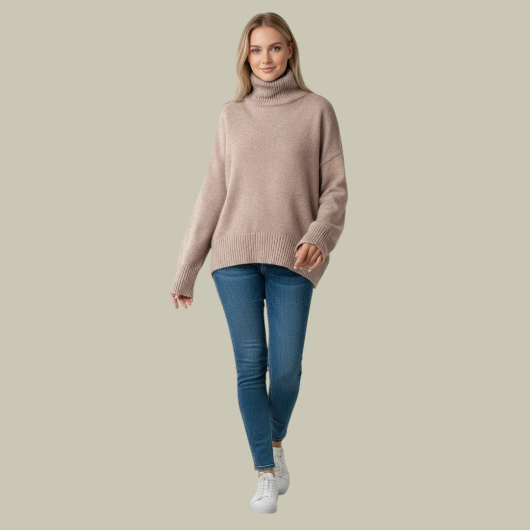 | Women's Modern Relaxed Fit Turtleneck Sweater