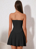 Crisscross Tie Front Corset Tube Mini Dress
