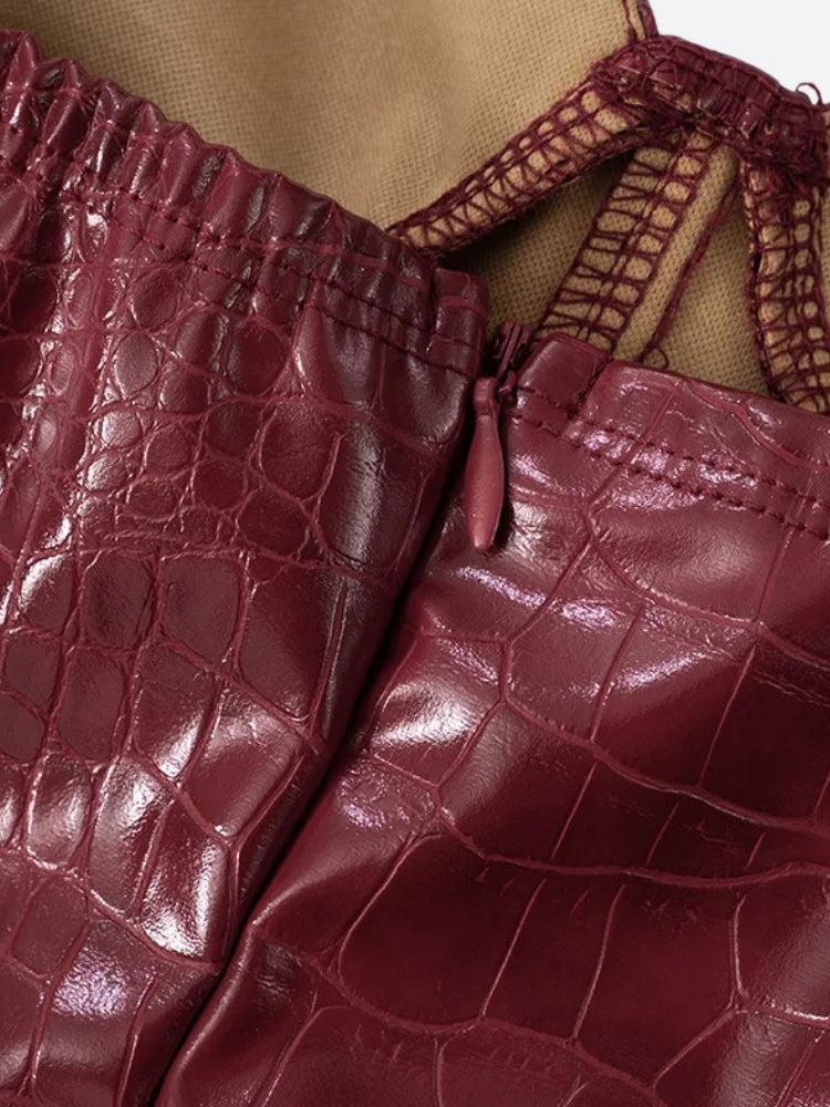 Strapless Crocodile Embossed Sweetheart Corset Mini Dress