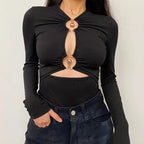 Cut Out Open Front Bodysuit
