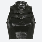 Cyberpunk Faux Leather Crop Top