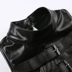 Cyberpunk Faux Leather Crop Top