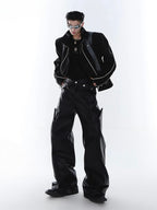 Cyberpunk Faux Leather Wide Leg Pants