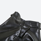 Cyberpunk Faux Leather Zip Up Top