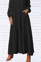 Plus Size V-Neck Tiered Maxi Dress | Flowy & Chic