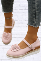 Flower Embellished Mary Jane Loafers